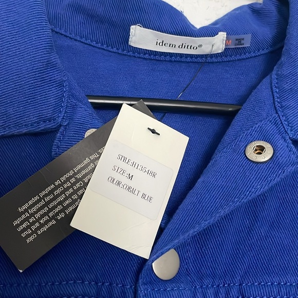 Idem Ditto medium distressed blue denim button down romper nwt - Picture 5 of 6